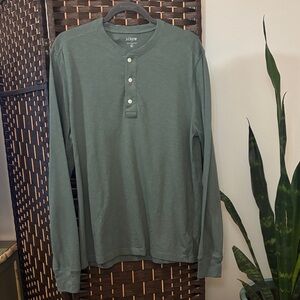 J. Crew Men’s Long-Sleeve Henley in Green